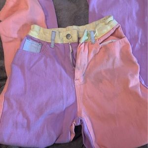 SHEIN pastel floral cargo pants XS